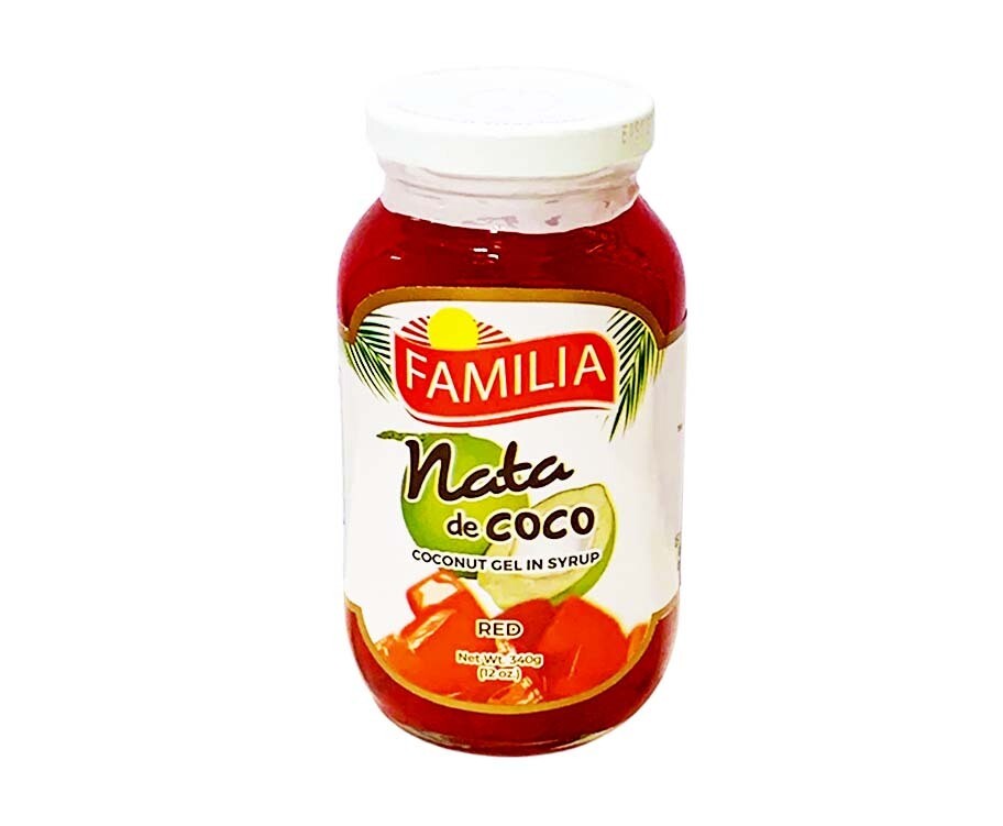 Familia Nata de Coco Coconut Gel in Syrup Red 12oz (340g)