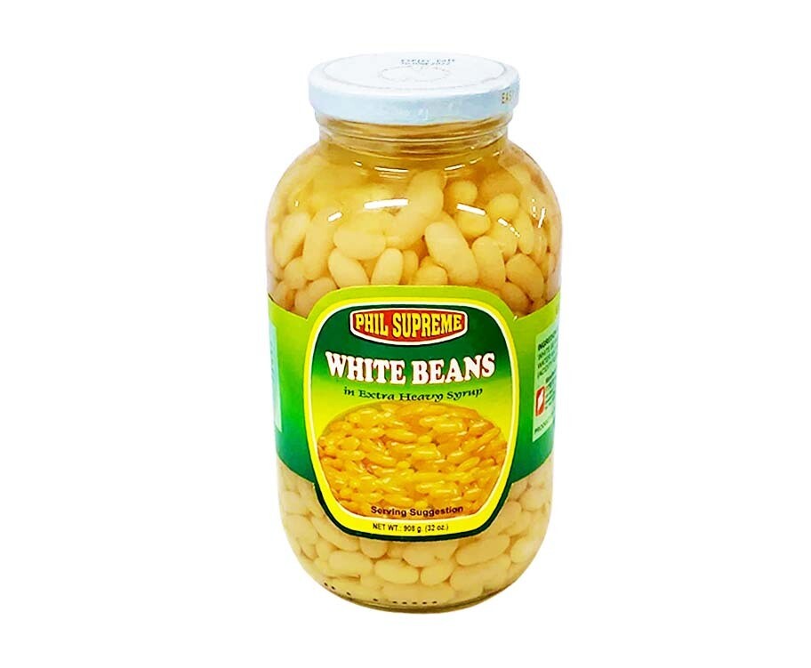 Phil Supreme White Beans in Extra Heavy Syrup 32oz (908g)