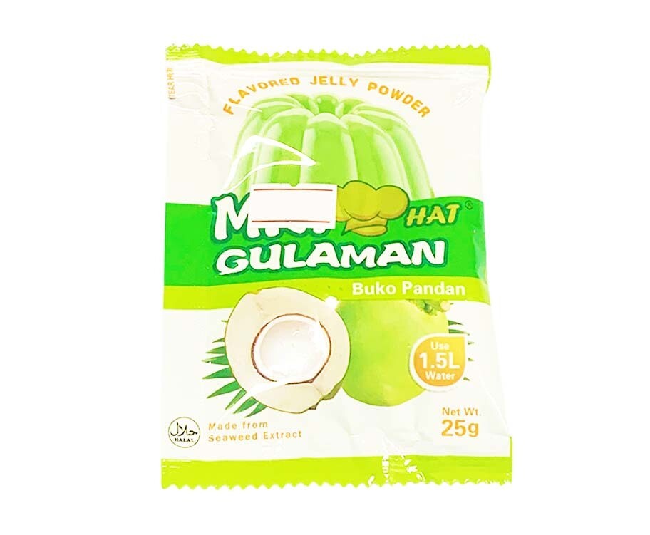Mr. Hat Gulaman Buko Pandan Flavored Jelly Powder 25g