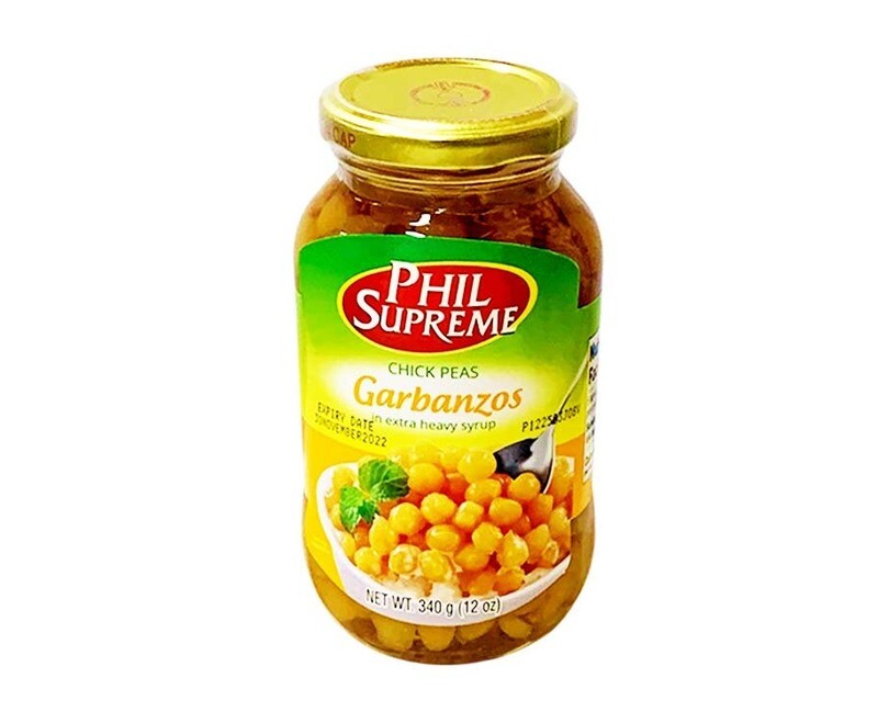 Phil Supreme Chick Peas Garbanzos in Extra Heavy Syrup 12oz (340g)