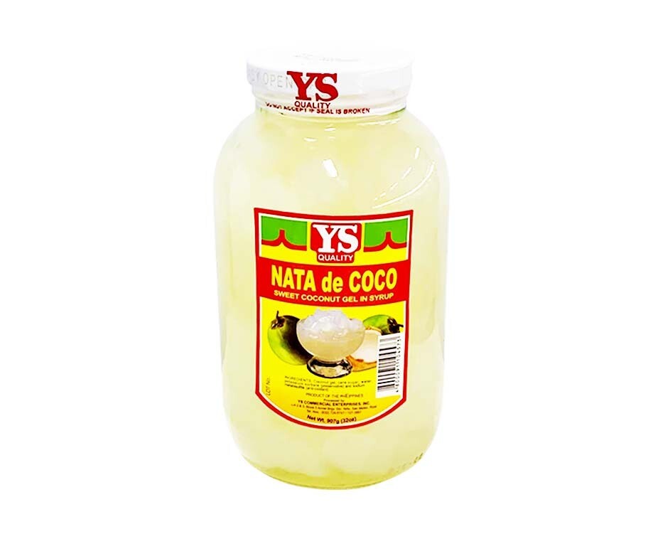 YS Nata De Coco Sweet Coconut Gel in Syrup White 32oz (907g)