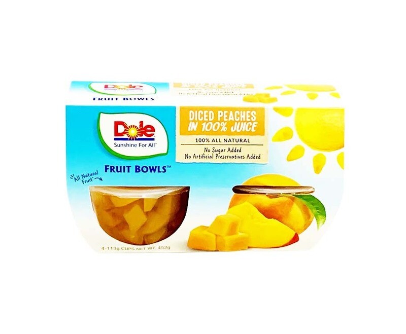 Dole Fruit Bowls Diced Peaches in 100% Juice 452g