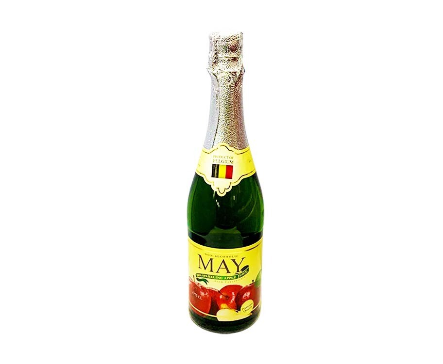 May 100% Sparkling Apple Juice From Concentrate Non-Alcoholic 750mL