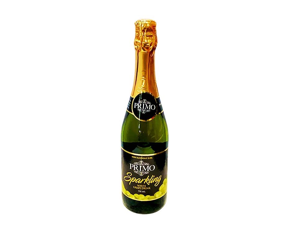 Primo Sparkling White Grape Drink Non-Alcoholic 0.0% 750mL