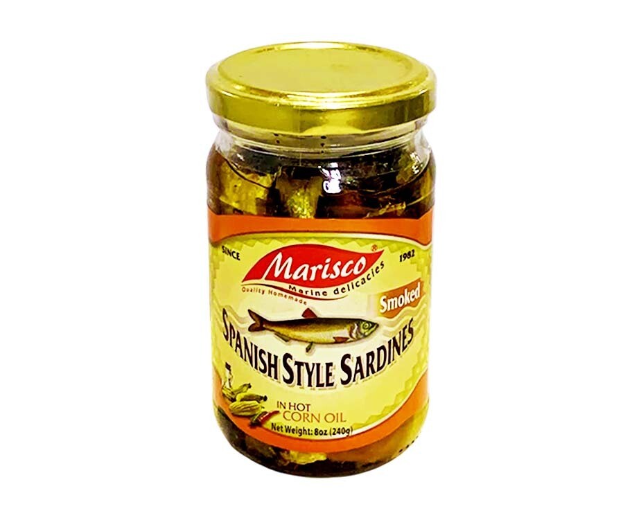 Marisco Smoked Spanish Style Sardines in Hot Corn Oil 8oz (240g)