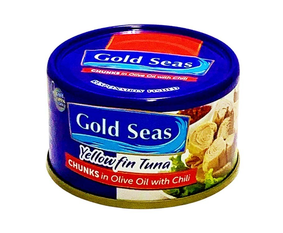 Gold Seas Yellowfin Tuna Chunks in Olive Oil with Chili 90g