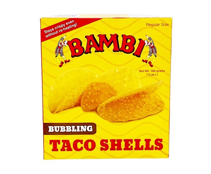 Bambi Bubbling Taco Shells Regular Size 12 Pieces 180g