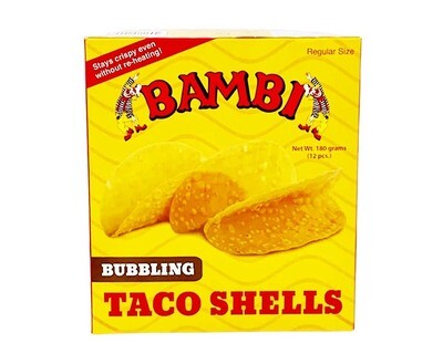 Bambi Bubbling Taco Shells Regular Size 12 Pieces 180g