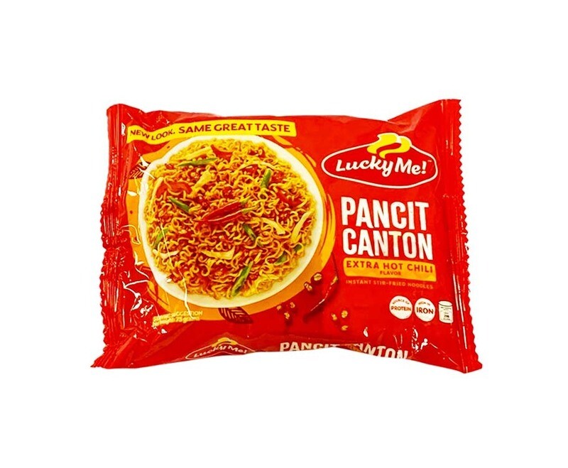 Lucky Me! Instant Pancit Canton Extra Hot Chili Flavor 75g