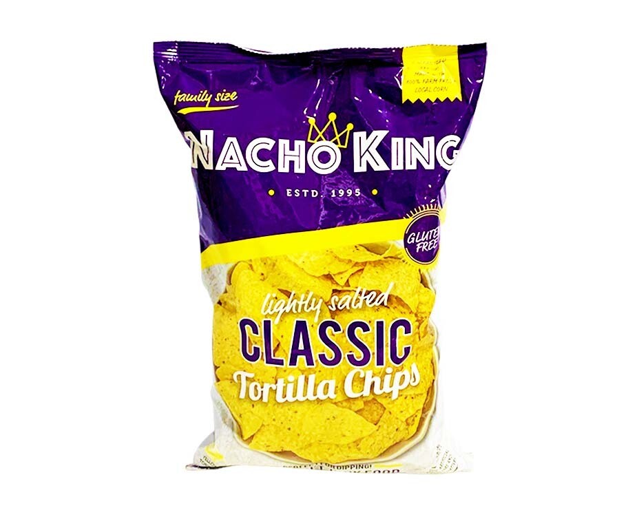 Nacho King Lightly Salted Classic Tortilla Chips Family Size Gluten Free 300g