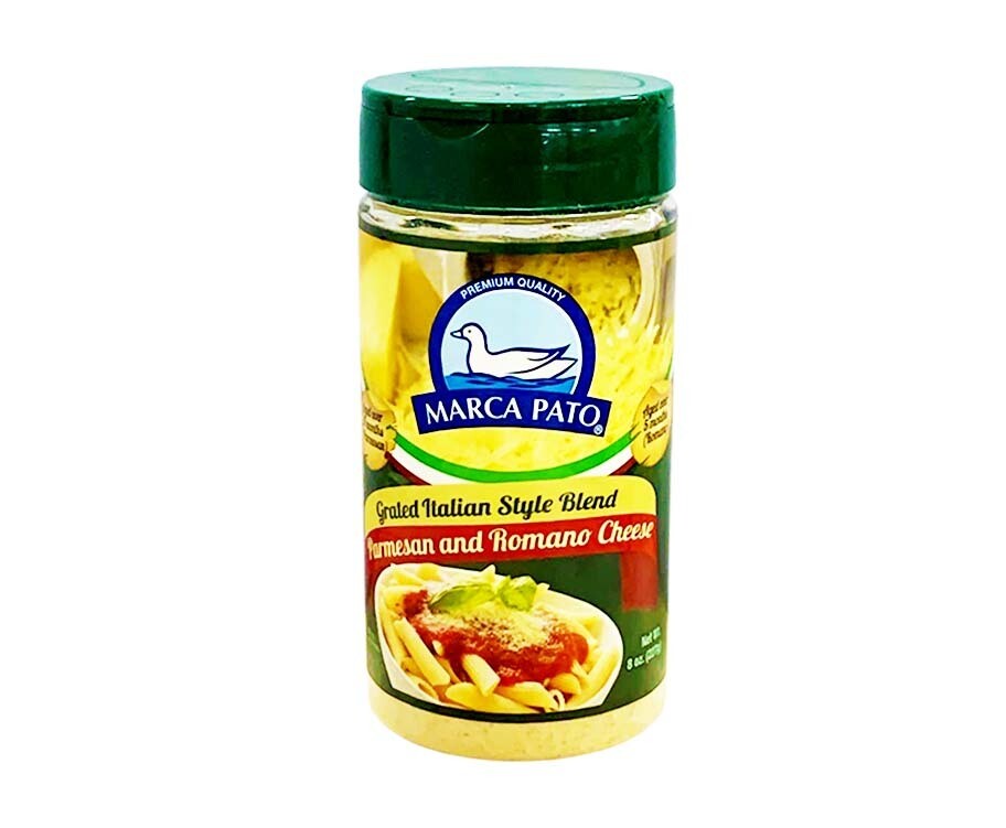 Marca Pato Premium Quality Grated Italian Style Blend Parmesan and Romano Grated Cheese 8oz (227g)​