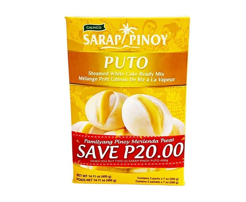 Galinco Sarap Pinoy Puto Steamed White Cake Ready Mix (2 Packs x 400g)