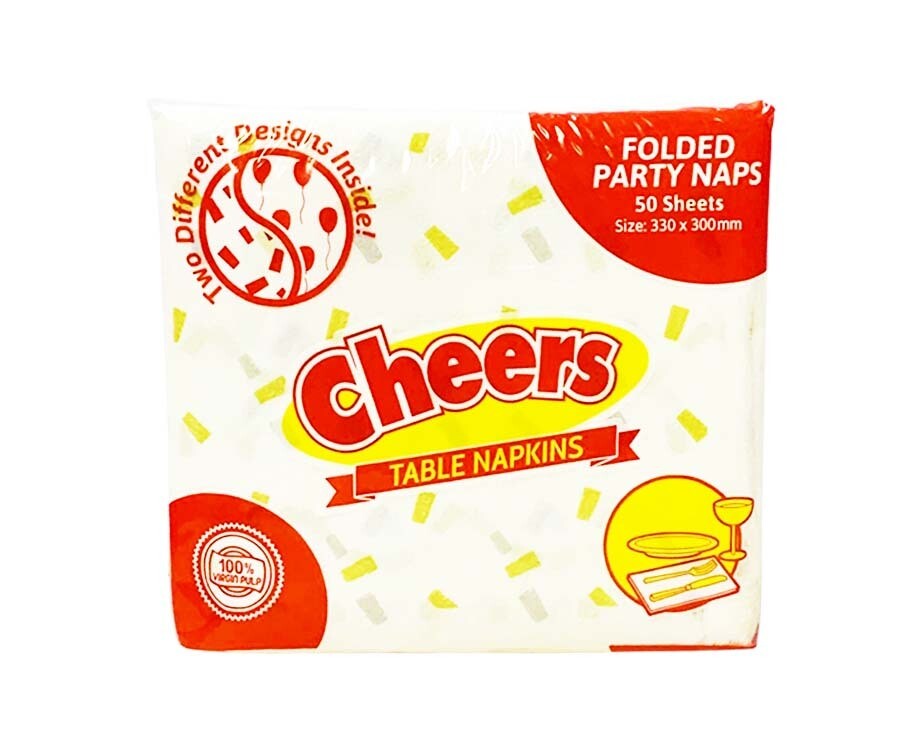 Cheers Table Napkins Folded Party Naps 50 Sheets