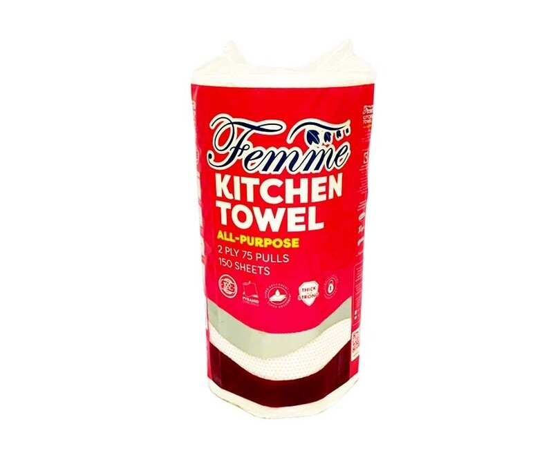 Femme Kitchen Towel All-Purpose 2-Ply 75 Pulls 150 Sheets