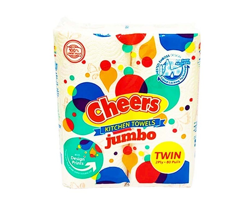 Cheers Kitchen Towels Jumbo Twin 2-Ply 80 Pulls