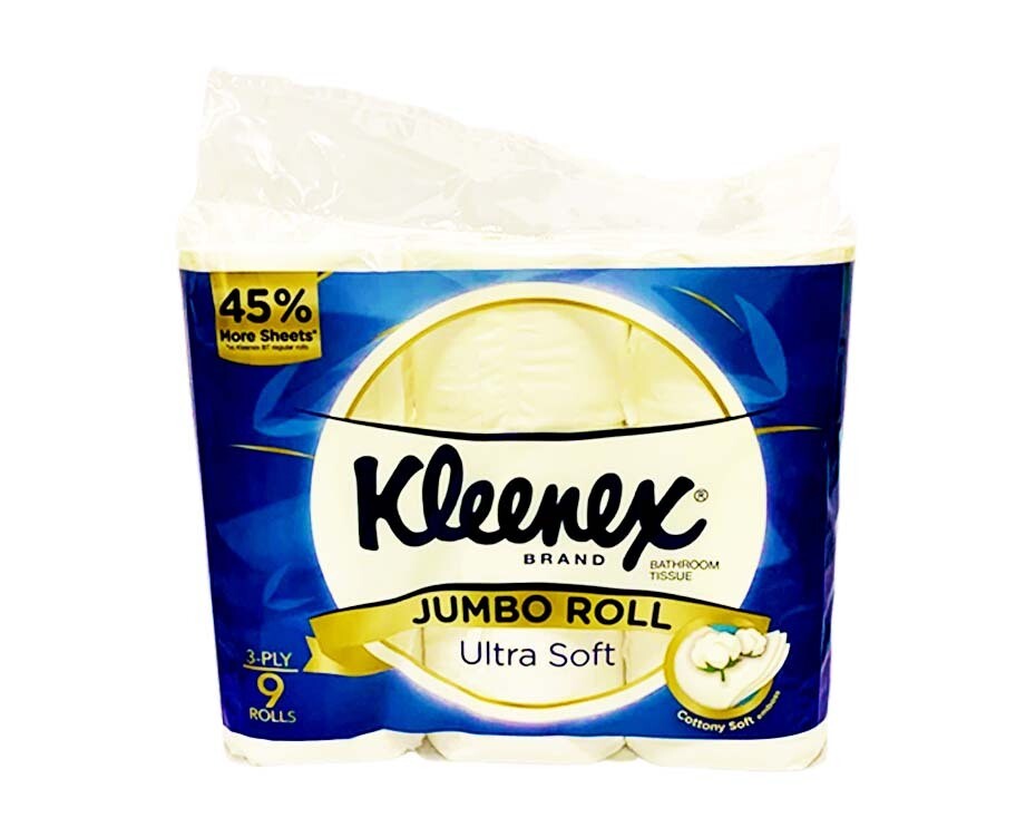 Kleenex Brand Bathroom Tissue Jumbo Roll Ultra Soft 3-Ply 9 Rolls