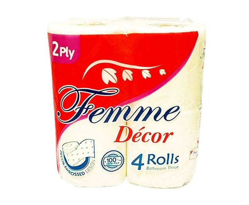 Femme Décor Bathroom Tissue 2-Ply 300 Sheets 4 Rolls