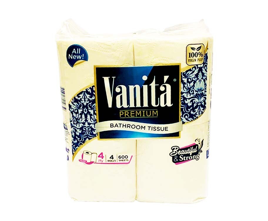 Vanitá Premium Bathroom Tissue 4-Ply 600 Sheets 4 Rolls