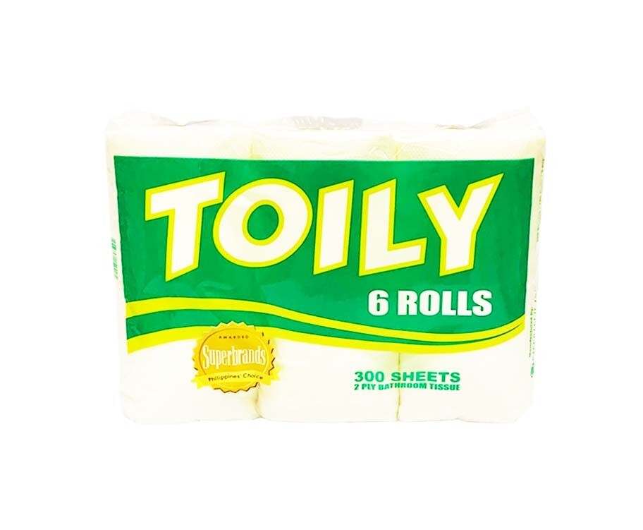 Toily Bathroom Tissue 2-Ply 300 Sheets 6 Rolls