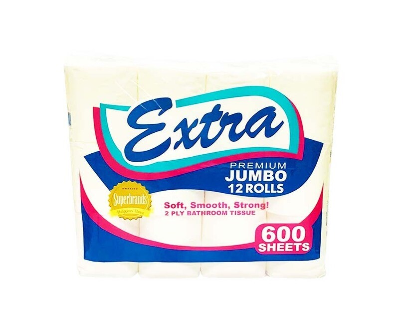 Extra Premium Jumbo Bathroom Tissue 2-Ply 600 Sheets 12 Rolls