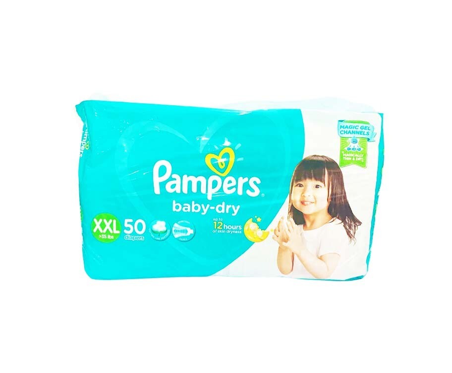 Pampers Baby-Dry XXL >35lbs 50 Diapers