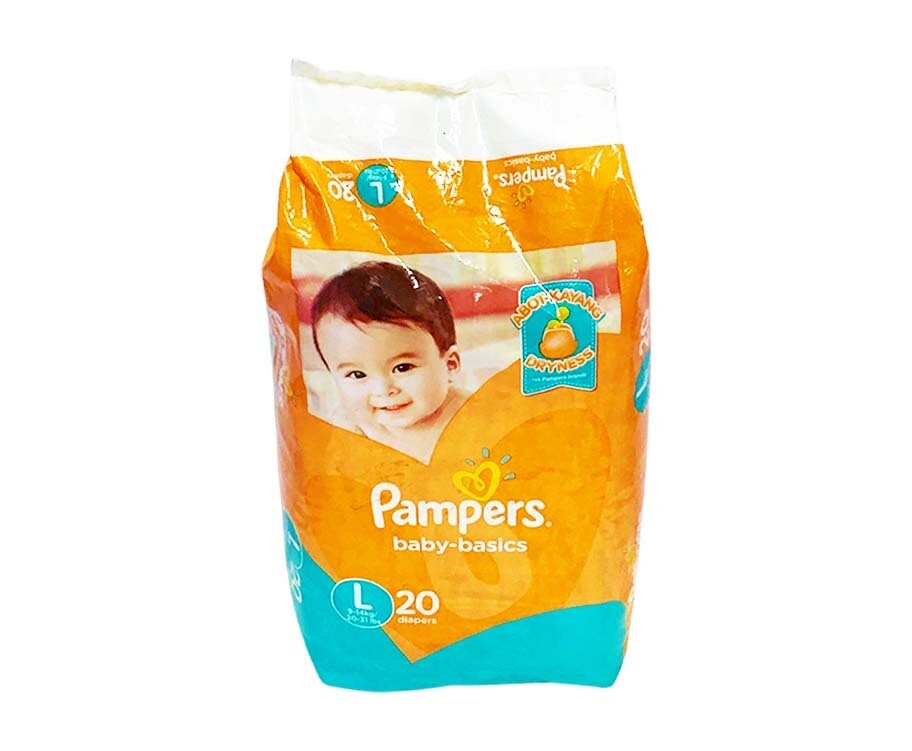 Pampers BabyBasics Large 914kg (2031lbs) 20 Diapers