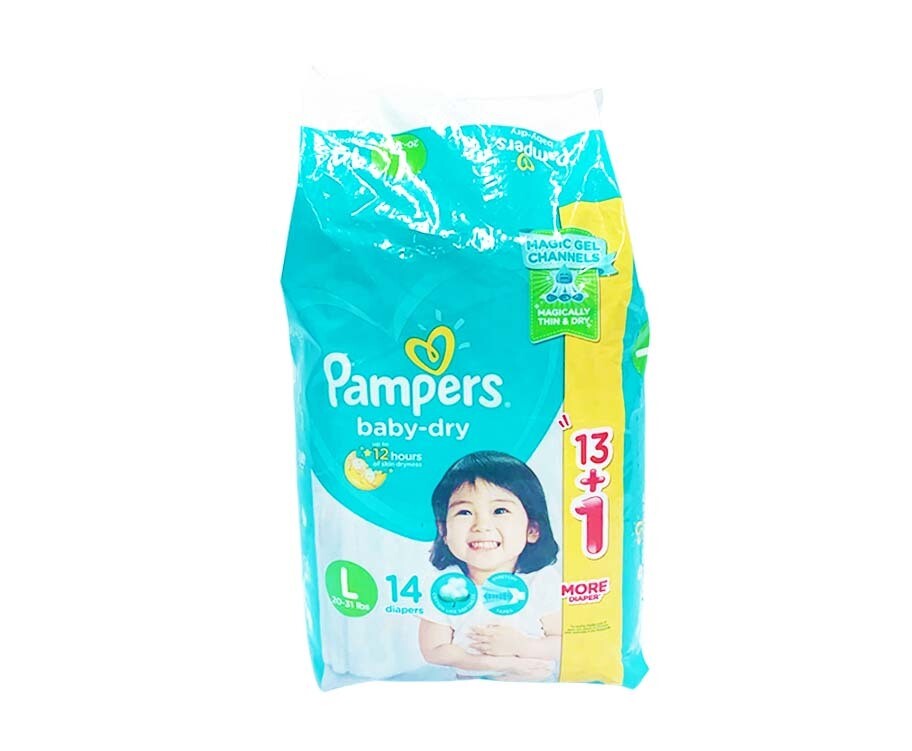 Pampers Baby-Dry Large 20-31lbs 14 Diapers