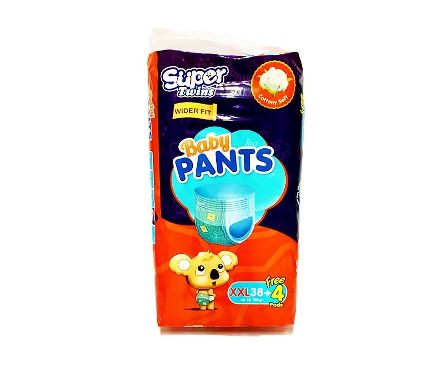 Super Twins Wider Fit Baby Pants XXL up to 18kg 38+4 Pads