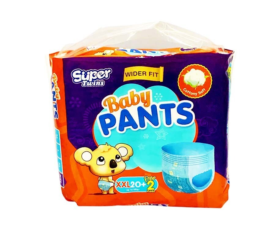 Super Twins Wider Fit Baby Pants XXL up to 18kg 20+2 Pads