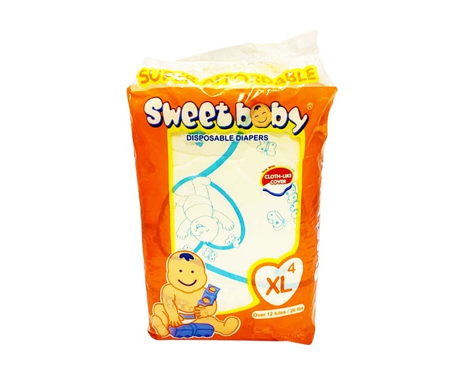 Sweet Baby Disposable Diapers XL over 12kg (26lbs) 4 Diapers