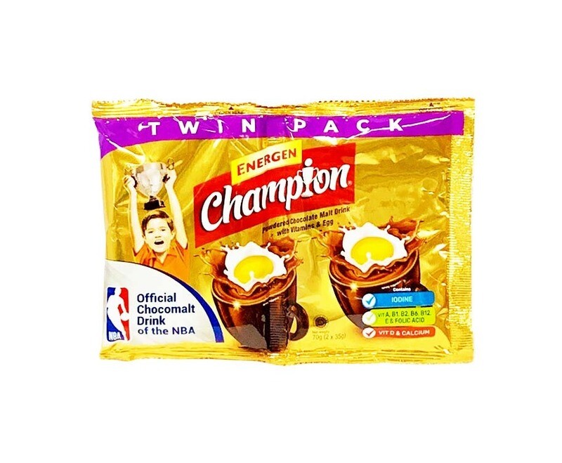 Energen Champion Powdered Chocolate Malt Drink Twin Pack (2 Packs x 30) 60g