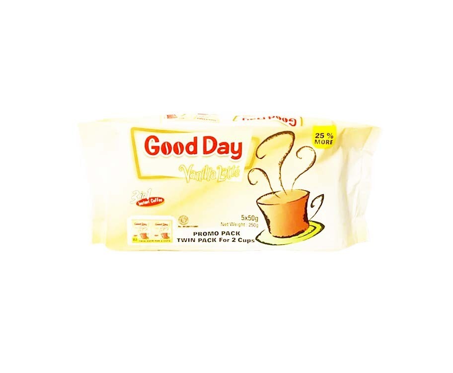 Good Day 3-in-1 Instant Coffee Vanilla Latte Twin Pack (5 Packs x 50g) 250g