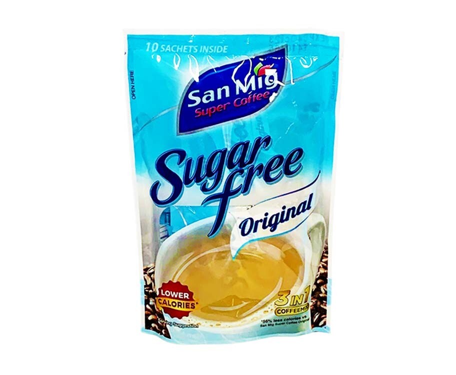 San Mig Super Coffee Sugar Free Original 3-in-1 Coffee Mix (10 Sachets x 7g)