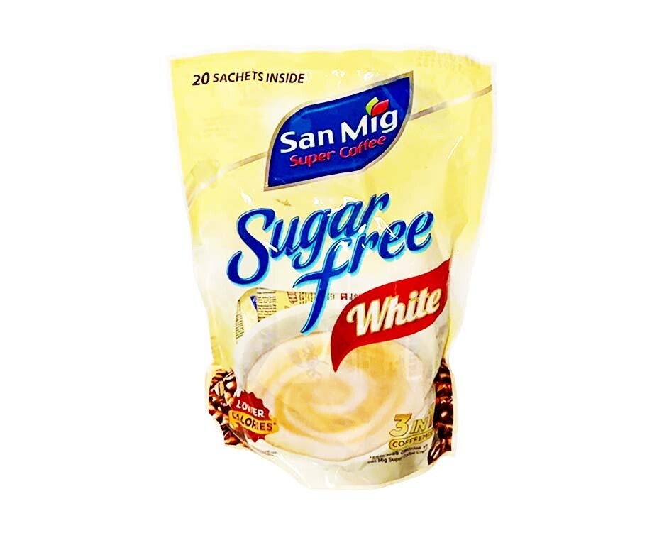 San Mig Super Coffee Sugar Free White 3-in-1 Coffee Mix (20 Sachets x 9g)