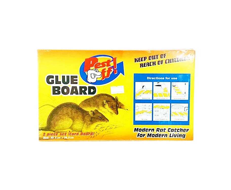 Pest Off! Glue Board Modern Rat Catcher for Modern Living 2 Piece Set (Card Board)