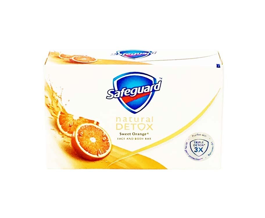 Safeguard Natural Detox Sweet Orange Face and Body Bar 108g