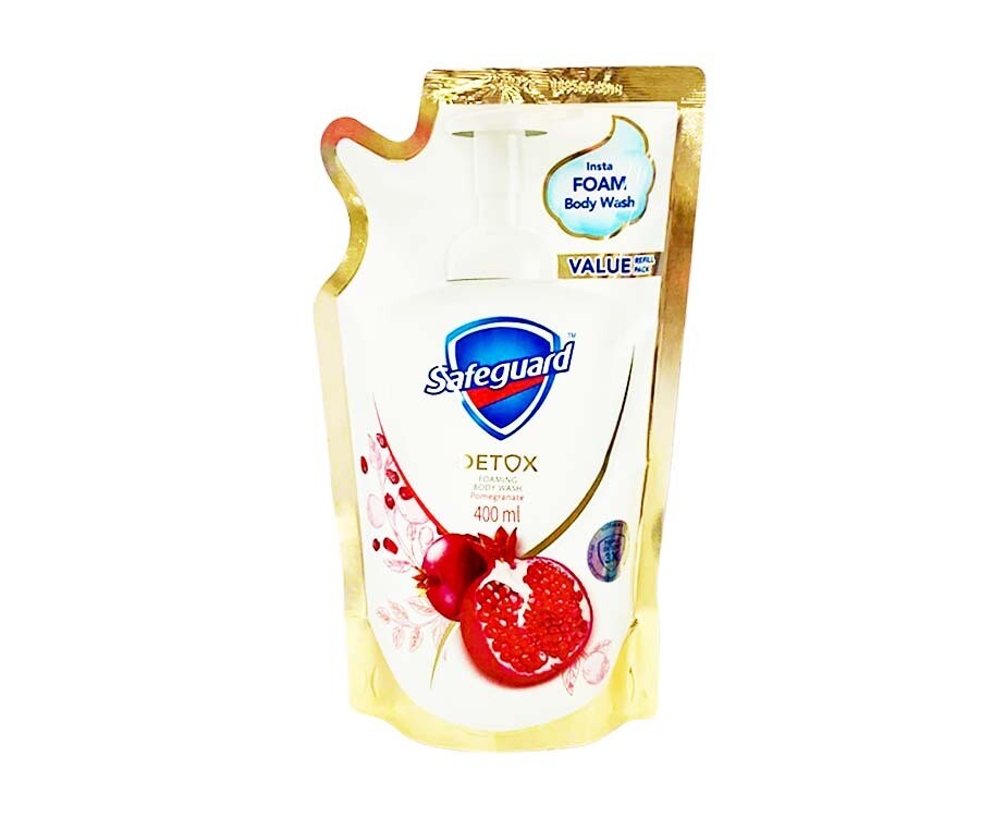 Safeguard Detox Foaming Body Wash Pomegranate Value Refill Pack 400mL