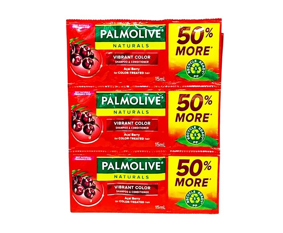 Palmolive Naturals Vibrant Color Shampoo &amp; Conditioner Acai Berry (6 Packs x 15mL)