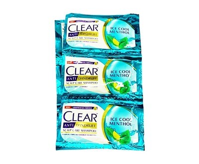 Clear Anti-Dandruff Scalp Care Shampoo Ice Cool Menthol (6 x 10mL)