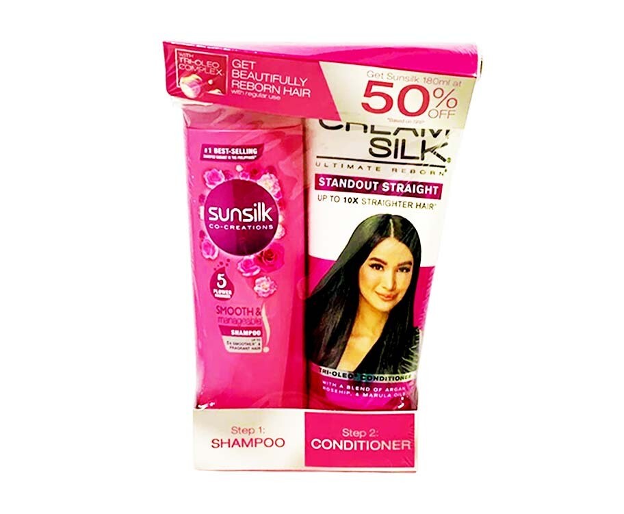 Cream Silk Standout Straight Conditioner 180mL + Sunsilk Smooth &amp; Manageable Shampoo 180mL