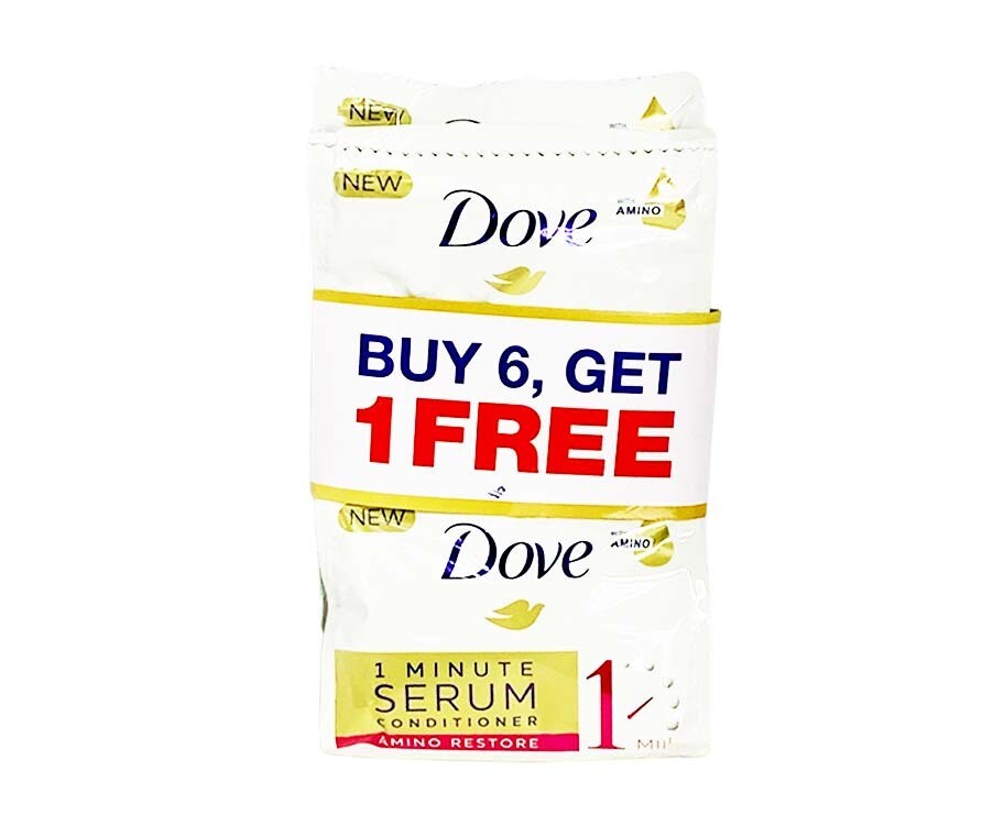 Dove 1 Minute Serum Conditioner Amino Restore with Amino (6+1 Packs x 10mL)