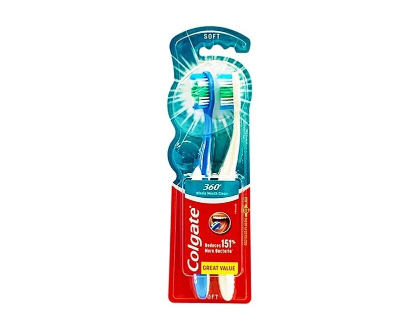 Colgate 360° Whole Mouth Clean Soft Toothbrush 2 Pieces