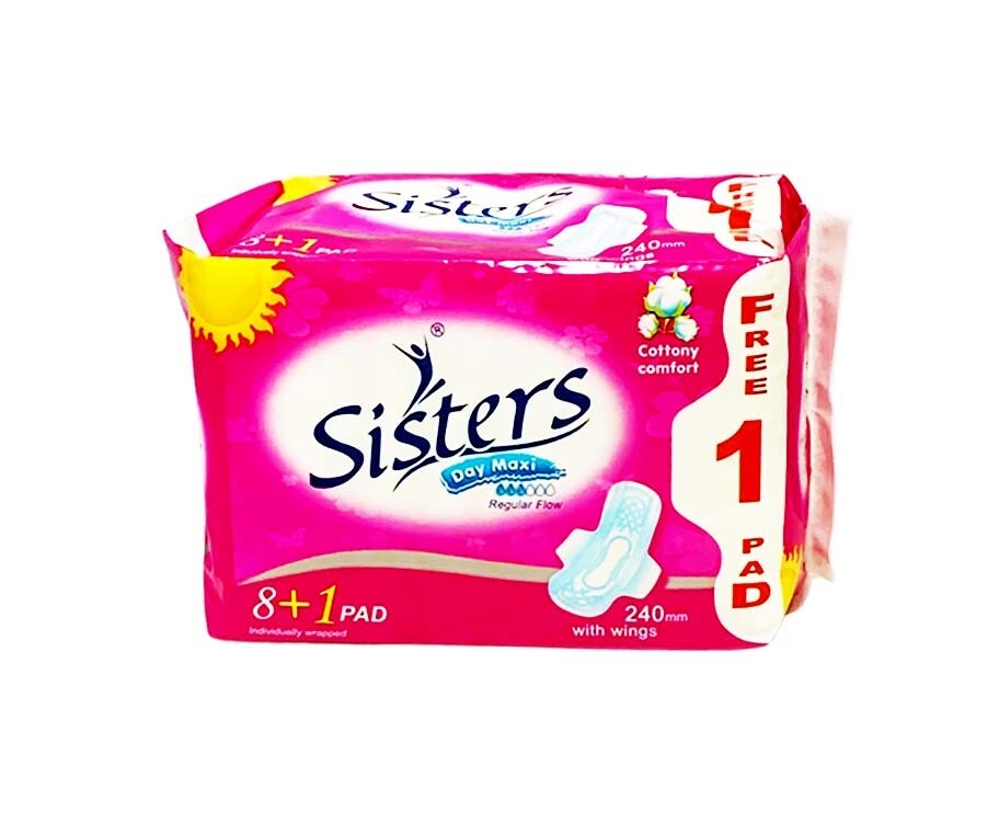 Sisters Day Maxi Regular Flow Cottony Comfort with Wings 240mm 8+1 Pads