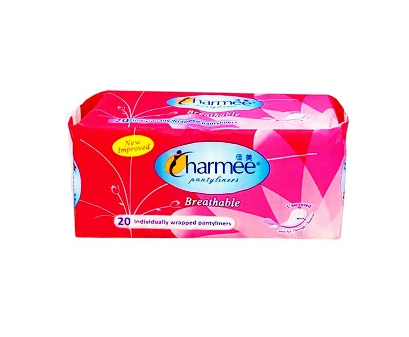 Charmee Pantyliners Breathable Unscented 20 Individually Wrapped Pantyliners