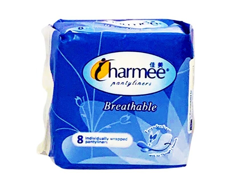 Charmee Pantyliners Breathable Lavender Scent 8 Individually Wrapped Pantyliners