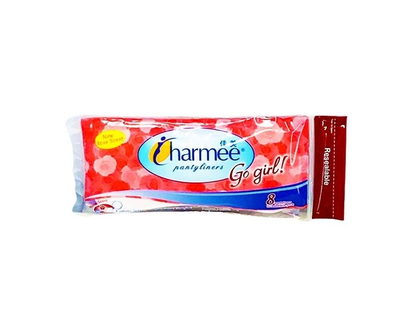 Charmee Pantyliners Go Girl Rose Scent 8 Pantyliners in Resealable Pack