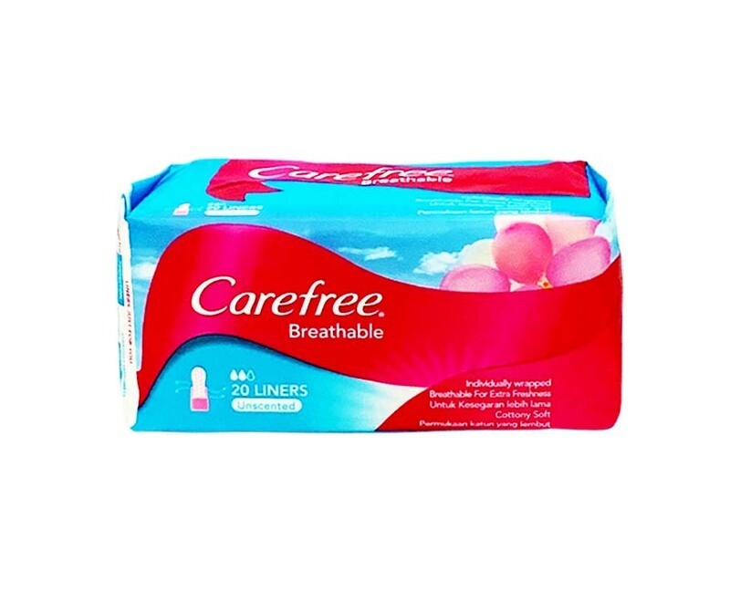 Carefree Comfort Soft Breathable Unscented 20 Individually Wrapped Liners