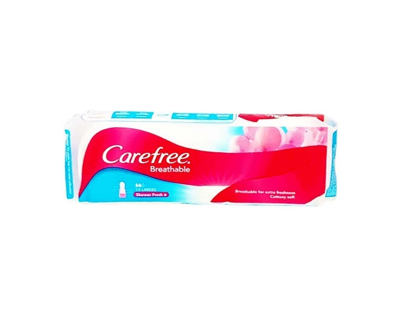 Carefree Breathable for Extra Freshness Cottony Soft Shower Fresh 15 Liners