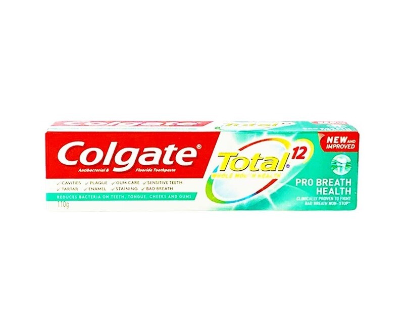 Colgate Antibacterial &amp; Flouride Toothpaste Total 12 Whole Mouth Health Pro Breath Health 110g