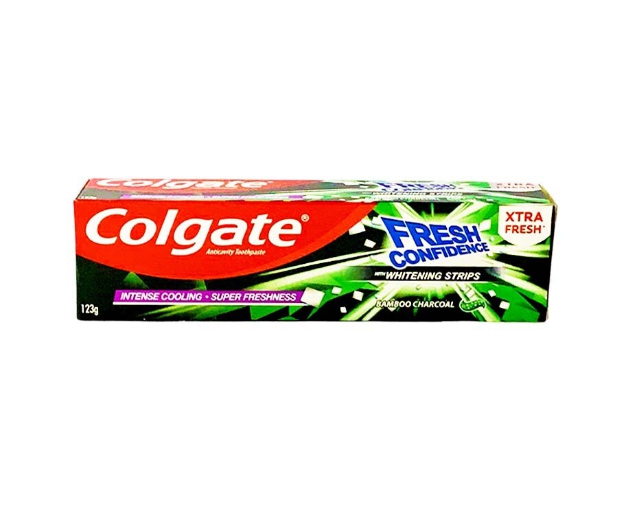 Colgate Anticavity Toothpaste Fresh Confidence with Whitening Strips Bamboo Charcoal 123g